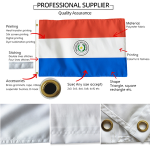 Bandera de <span class=keywords><strong>Paraguay</strong></span> Personalizada Barata, Impresión Impermeable a Doble Cara, 90x150cm, Poliéster, 3x5 pies, para Diferentes Países - Product Image 2