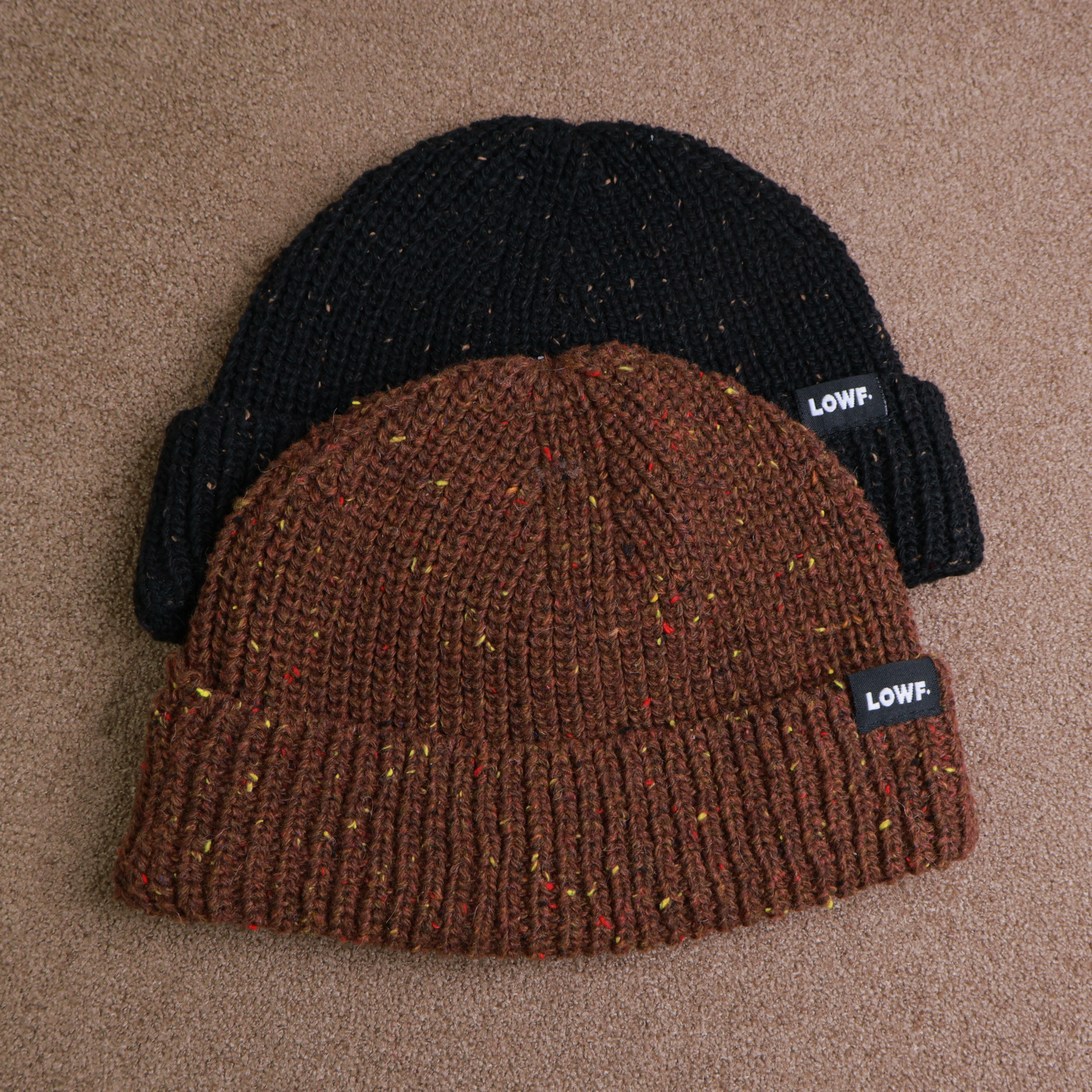 4-panel tie-dye woven label knitted caps