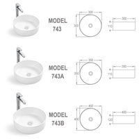 Lavabo vasque rond moderne à poser, en céramique brillante, écologique, pour salles de bain, meubles-lavabos et hôtels