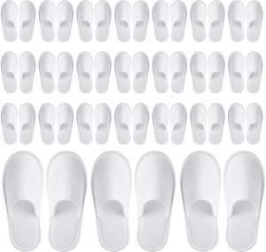 <b>White</b> Eco-Friendly Disposable Closed Toe <b>Slippers</b> for Men and <b>Women</b> Fit Size Hotel & Home Guest Use - Product Image 1
