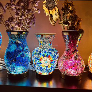Marrakech USB chuyển đổi dưới cùng với kim loại LED cơ sở khảm bình đèn Thổ Nhĩ Kỳ Morocco Bảng Đèn đa màu sắc làm bằng tay bình thủy tinh - Product Image 5