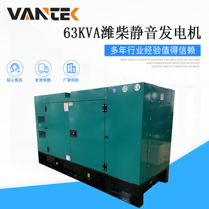 เครื่องกำเนิดไฟฟ้าดีเซล Jiangsu Wantai 63kVA แบบเงียบ 50kW ระบายความร้อนด้วยอากาศ พร้อมหลังคาเก็บเสียง ระบบตัดการทำงานเมื่อน้ำมันน้อย - Product Image 4