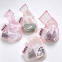 Sac fourre-tout transparent mat en organza durable et réutilisable pour cosmétiques, parfums, rangement, cadeaux, avec étiquette personnalisée, emballage et sac de shopping