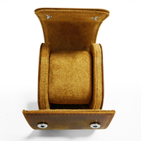 Boîte à bijoux vintage en cuir Crazy Horse, étui de voyage pour montre, coussin en cuir véritable, coussin en microfibre, logo personnalisé, certifié CE