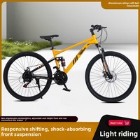 Vélo de montagne pour fille, cadre en alliage d'aluminium, freins à disque doubles, suspension souple, pour homme, tout-terrain, 21-24 vitesses, amortisseur, pour jeunes