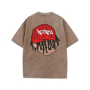 Camiseta de manga corta unisex personalizada de fábrica con ropa de calle Vintage de peso pesado impresa Camiseta de lavado ácido de algodón 100% - Product Image 2