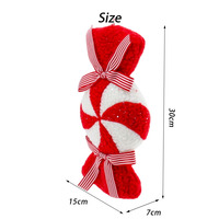 Ornement de Noël en forme de moulin à vent avec des particules scintillantes rouges et blanches de haute qualité, fait à la main, pour la décoration de l'arbre de Noël et des fêtes