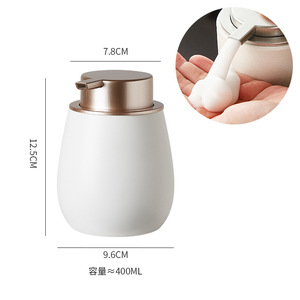 <span class=keywords><strong>Dispensador</strong></span> <span class=keywords><strong>de</strong></span> Jabón <span class=keywords><strong>de</strong></span> Cerámica Mate Espumoso, 4 Colores, Estilo Nórdico Minimalista Cálido, Botella Ovalada para Jabón <span class=keywords><strong>de</strong></span> Manos y Loción, Estilo Europeo para Baño - Product Image 6
