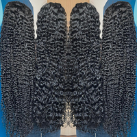 Perruques de cheveux humains vierges bruts vietnamiens et indiens, 15A, cuticules alignées, 40 pouces, bouclés profonds birmanes, avec frontal en dentelle 13x6 sans colle