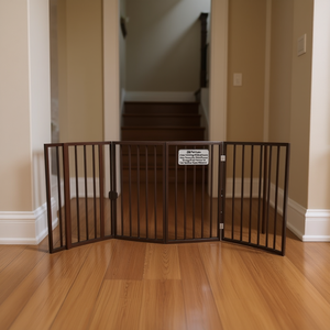 ประตูรั้วสัตว์เลี้ยง DB แบบพับได้ ดีไซน์โค้งสแตนเลส สำหรับทางเข้าประตู ใช้ภายในบ้าน สำหรับแมวและสุนัข - Product Image 2