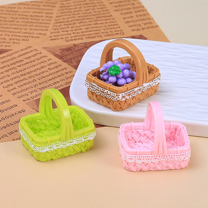 Panier à main en dentelle 3D, jouet alimentaire, accessoires faits main DIY, composants en résine à coller, kit de matériaux pour boucles de chaussures perforées - Product Image 3