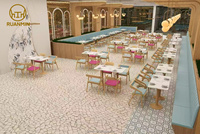 Ensemble de meubles de restaurant de nouveau style moderne de haute qualité ensemble de table et de chaises de canapé de stand en forme de U en velours, bar de restaurant
