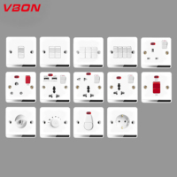 Interruptor de doble Polo de 1 banda estándar británico de Irak, suministro de fábrica, interruptor de enchufes de pared de luz eléctrica de 220V 16A