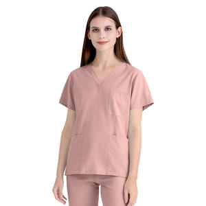 Uniformes de Hospital Dental Unisex Ligeros y Cómodos con Logotipo Personalizado, Uniformes de Salón de Belleza, Trajes de Trabajo, Parte Superior de Manga Corta, Pantalones Deportivos de Spandex - Product Image 3