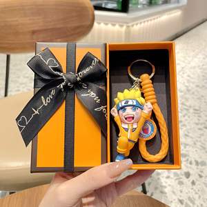 Venta al por mayor creativo Japón dibujos animados 3D Uzumaki Pvc figuritas llaveros mochilas coche colgantes llavero para Anime amantes regalos - Product Image 4
