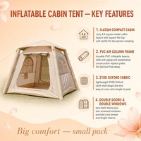 Carpa Inflable Impermeable de Lujo para 3-4 Personas, Plegable, Portátil, de Montaje Rápido, para Camping al Aire Libre, para las Cuatro Estaciones, Venta al Por Mayor