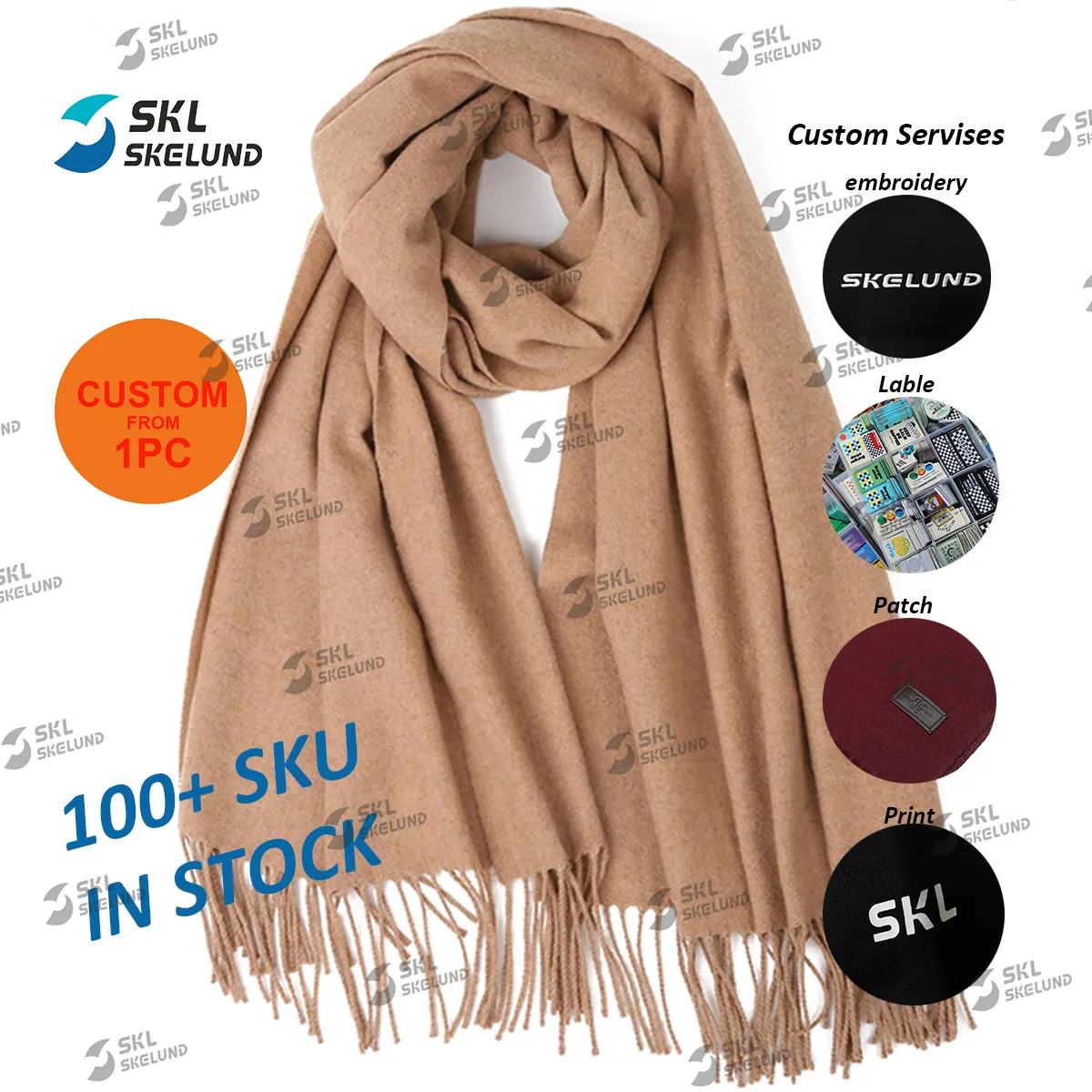 Commercio all'ingrosso altre sciarpe lana Pashmina Cashmere lavorato a maglia altre sciarpe scialle lana inverno elegante maglia personalizzata donne altre sciarpe