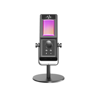 Micrófono USB RGB para Juegos con Brazo Ajustable, Plug and Play, Micrófono para Podcast y Transmisión en Vivo para PC, Grabación de Voz