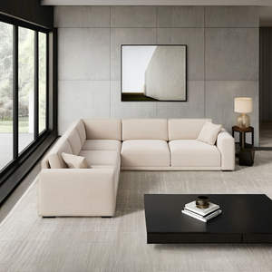 Sofá Seccional Moderno en Forma de L, Muebles Modulares para Sala de Estar de Estilo Mid-Century, Sofá Esquinero Tapizado de Primera Calidad, Gran Capacidad - Product Image 5