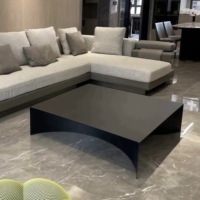 Moderner Italienischer Minimalistischer Schwarzer Couchtisch/Beistelltisch für Eingangsbereiche Maßanfertigung Möglich Langlebiger Stahl für den Heimgebrauch