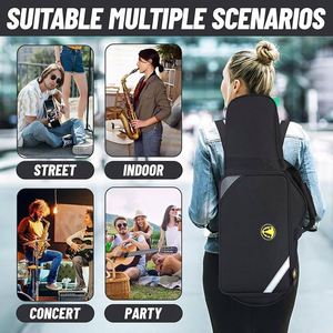 Usine BSCI, sac de saxophone en nylon Oxford imperméable BSCI, sac de saxophone rembourré en mousse épaisse, multifonctionnel, avec poche - Product Image 2