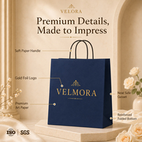 Sac cadeau en papier kraft scellé sur trois côtés CRD Luxury - Design plat durable, taille et couleur personnalisables, emballage écologique et recyclable
