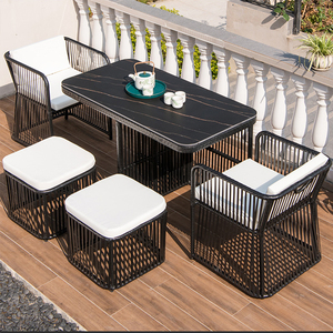 Rustaurant ngoài trời ghế và bảng khung nhôm không thấm nước đệm mây <span class=keywords><strong>wicker</strong></span> <span class=keywords><strong>Patio</strong></span> vườn bộ - Product Image 4