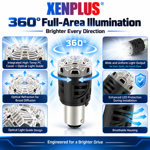 Xenplus S25 Super Luminose T20 3000lm 7440 7443 Luce a 360 Gradi Nuove Lampadine LED Universali per Auto per Indicatori di Direzione, Luci di Parcheggio e Retromarcia - Product Image 3