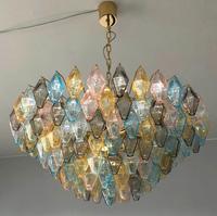 Plafonniers européens fantaisie pour la maison lustre rond d'éclairage en verre coloré