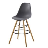 Taburete de tela de retales para Bar, patas de madera