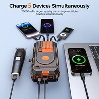 Batterie externe solaire Aufiner 20000mAh 6W, chargeur rapide, étanche, avec manivelle, charge sans fil, LED, lampe torche