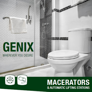 Unidad de Elevación de Aguas Residuales GENIX WL130 para Inodoros, Lavabos y Lavadoras; Bomba de Descarga de Aguas Residuales - Product Image 2