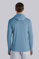 Haut de pêche anti-UV pour homme avec capuche, écoulement de l'humidité, nez respirant, séchage rapide, tissu Aqua Juno, manches raglan, fourniture directe usine