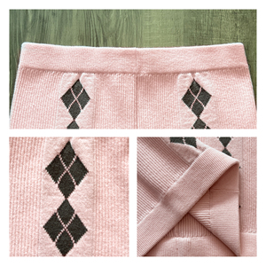 JMSWEATER Pantalones Cortos Deportivos Transpirables de Verano para Mujer, Pantalones Cortos de Punto con Estampado de Rombos, Casuales y Sexys - Product Image 3