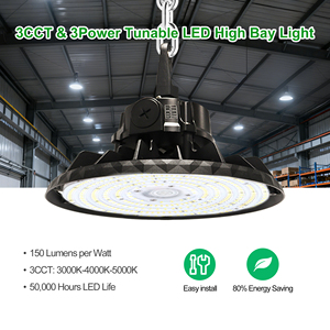 Keluaran baru IP65 tahan air <span class=keywords><strong>UFO</strong></span> untuk lampu Teluk tinggi LED ETL aluminium untuk penerangan gudang bengkel beberapa pilihan daya - Product Image 2