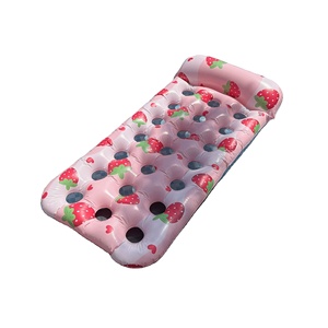 Matelas flottant gonflable pour piscine extérieure, pour adultes, motif fraise, lit flottant <span class=keywords><strong>ananas</strong></span>, chaise longue aquatique - Product Image 1