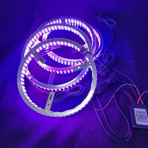 ชุดไฟวงแหวน LED RGB ขนาด 17 นิ้ว 8 แถว ยี่ห้อ Lumina พร้อมรีโมทคอนโทรลผ่านแอพพลิเคชั่น ความสว่าง 10000LM กันน้ำระดับ IP67 สำหรับติดตั้งขอบยางรถบรรทุก SUV ใช้ไฟ <span class=keywords><strong>12V</strong></span> - Product Image 4