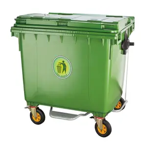 新デザイン4輪1100Lプラスチック製屋外ゴミ箱/灰容器