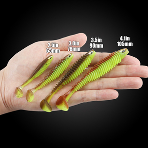 Leurres souples en plastique à queue de pagaie pour <span class=keywords><strong>la</strong></span> pêche au bar, à <span class=keywords><strong>la</strong></span> <span class=keywords><strong>truite</strong></span>, au crappie, au walleye en eau douce et salée, en rivière et en <span class=keywords><strong>lac</strong></span>, avec yeux 3D - Product Image 5
