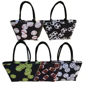 Wholesales Canvas Sports Ball Tote Bag Football Baseball Women Men Beach Shoulder Bag