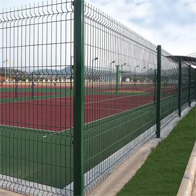 sell well High quality galvanized steel metal Customize pvc coated rigid fence 3d bending curved garden fence welded mesh fences