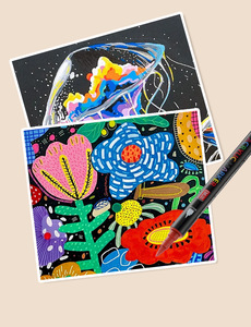 Marcadores Acrílicos de Doble Punta, Bolsa de Almacenamiento de Gran Capacidad, Juego de Rotuladores de Doble Cabeza para Dibujo, 72/84/120 Colores - Product Image 6