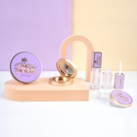 Tubes de brillant à lèvres carrés supérieurs holographiques dorés et violets vides de 3ml 5ml emballage de brillant à lèvres de luxe avec logo personnalisé