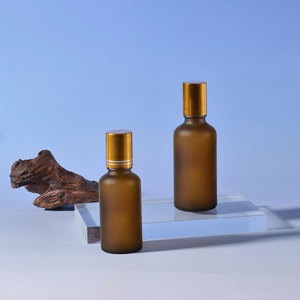 Rỗng Chai Nhỏ Giọt 50Ml Mờ Hổ Phách Mờ Thủy Tinh Mỹ Phẩm Tóc Râu Dầu Tinh Chất Chai Với Nhỏ Giọt Trẻ Em An Toàn <span class=keywords><strong>Cap</strong></span> - Product Image 5