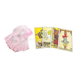 Custom Beautiful Silver Stamping Edges Paper Sleeve 7x12cm Pink Soul <span class=keywords><strong>Tarot</strong></span> Cards Decks con bolsa de cuerda de terciopelo - Product Image 5