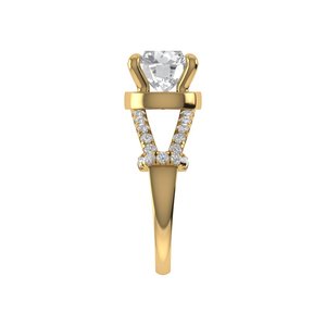 Bague tendance en diamant de laboratoire taille ronde, en argent 925 et or 9, 14 ou 18 carats, pour femme, idéale comme bague de fiançailles - Product Image 2