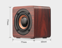 Mini Altavoz de Bambú, Altavoz Inalámbrico Cuadrado Recargable, Altavoz Bluetooth, Compatible con Teléfonos Inteligentes, Altavoz Estéreo