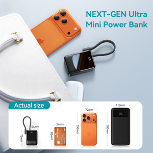 JOYROOM Mini Power Bank 22,5W 10000mAh avec câble <span class=keywords><strong>double</strong></span> intégré, Porte-clés - Product Image 3