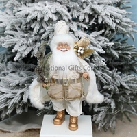 SOTE Père Noël Décorations Or Noël Debout Père Noël Figure Décorations Cadeau pour Noël Intérieur Bureau À Domicile Ornements
