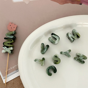 20Mm Tiếng Anh Thư Hạt Lỗ Lớn 6Mm Sọc Acrylic Bead Mix Tay Xông Thẳng Lỗ Cho Bút Hạt 12 Màu Sắc Xfyg Thương Hiệu - Product Image 6